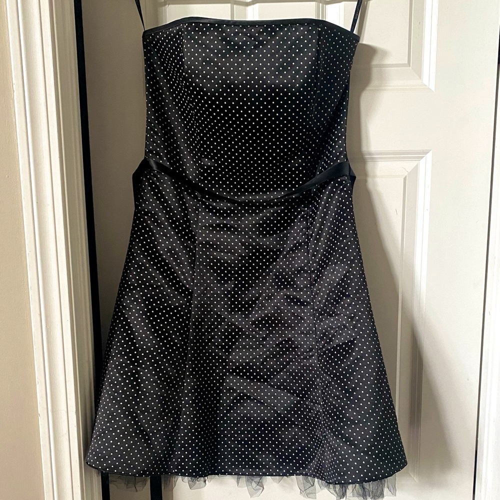 Vintage Gunne Sax strapless polka dot dress